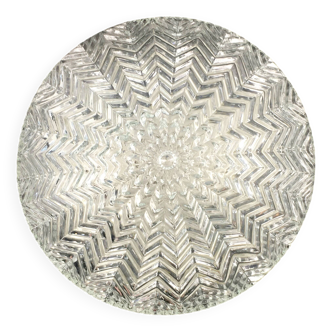 Geometric Transparent Glass Ceiling Light/Flush Mount From Limburg, Germany, 1970s