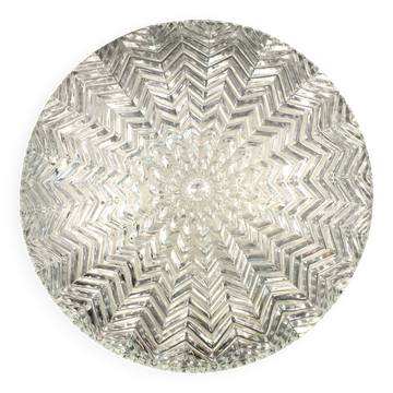 Geometric Transparent Glass Ceiling Light/Flush Mount From Limburg, Germany, 1970s