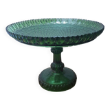 Chiseled glass footed dish
