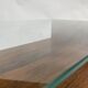 Table d'appoint vintage en palissandre verre chromé 1960 design