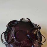 Murano pocket emptier. Organic/Corolla floral design. In purple blown glass. Diam 15 cm
