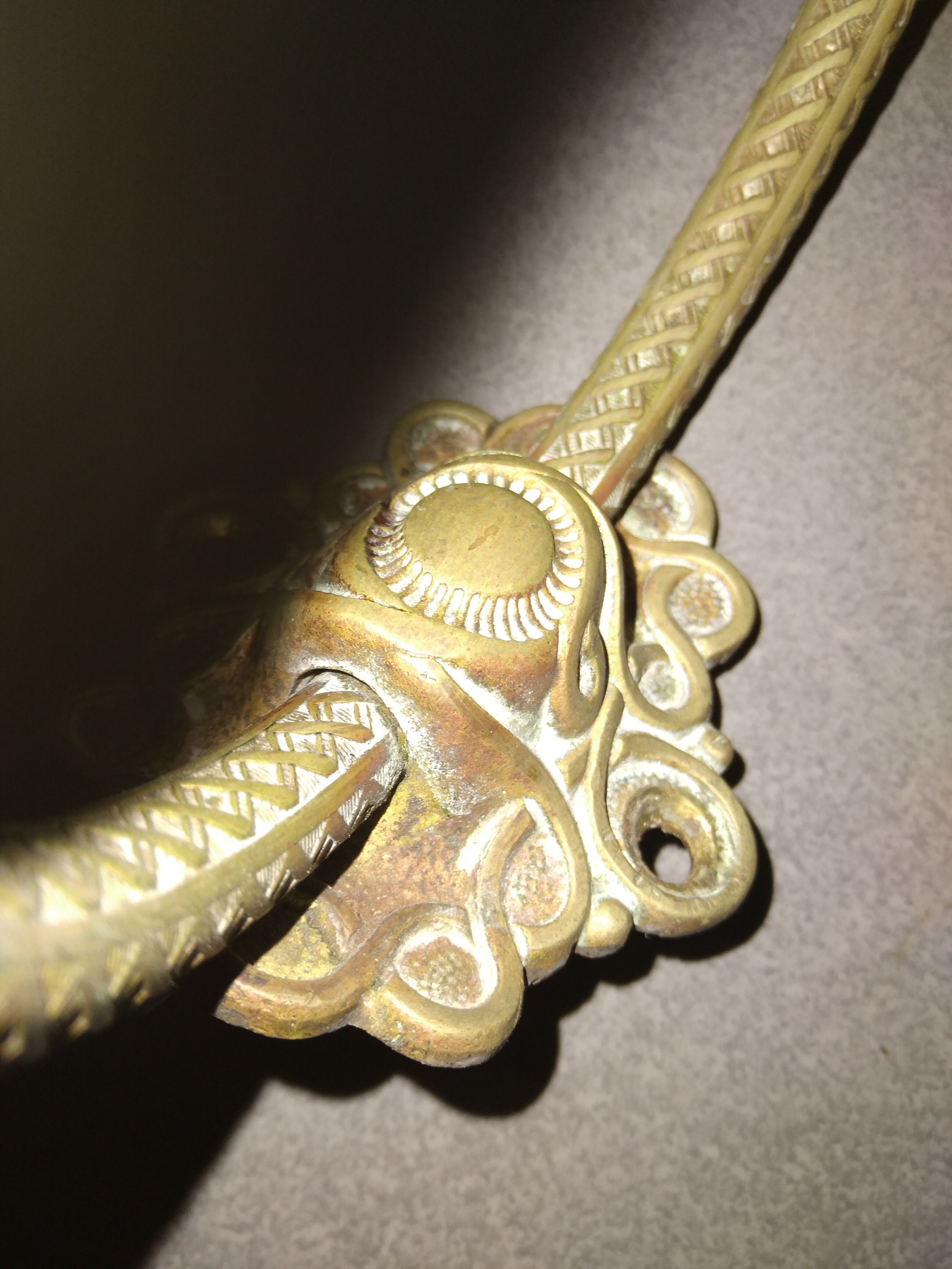 Antique metal and ceramic hooks