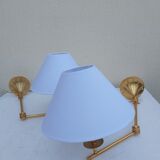 Pair of gilded bronze wall lamps