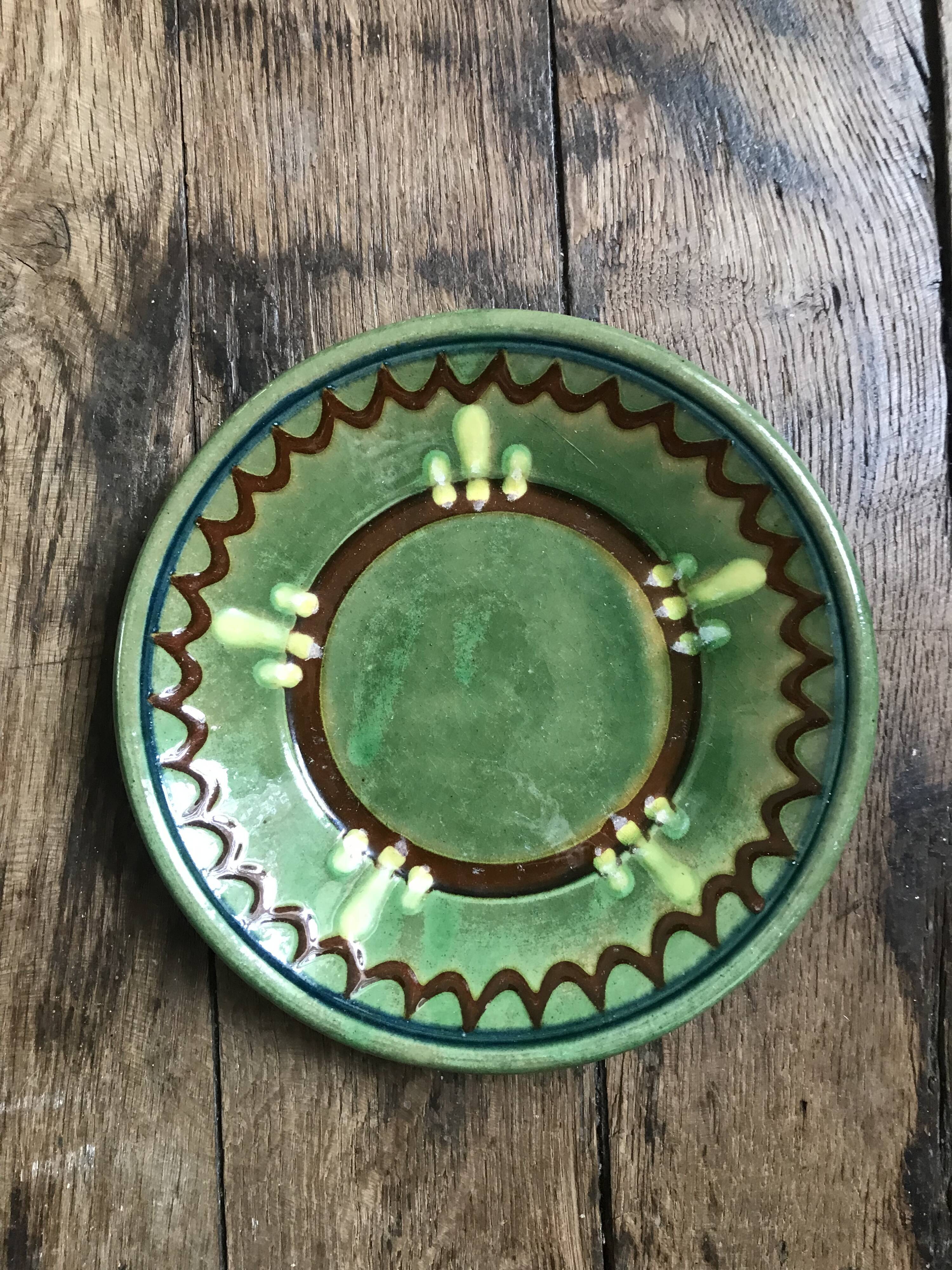 Set of 6 plates in glazed earth Biot