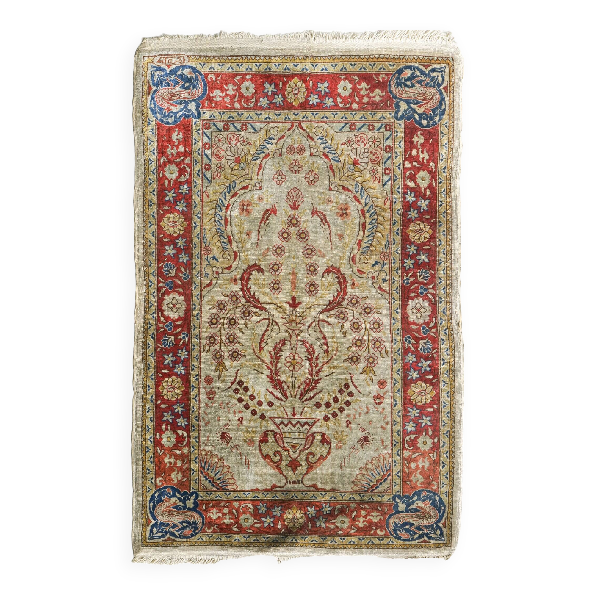 Fine handwoven vintage rug - Persian silk