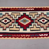 Vintage kilim 166x94 cm wool kelim rug red brown blue beige medium