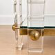 Vintage side table in plexiglass, brass, glass and mirror – years