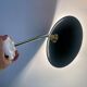 Vintage green enamelled sheet metal wall lamp shade - 3 -