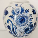 Delft earthenware vase floral decoration