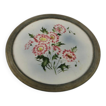 Art Nouveau tray, silver-plated brass, white porcelain, Austria, early 20th century
