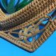 Old vintage wicker rattan mirror