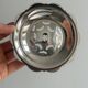 Vintage Coquillor butter dish in shiny metal
