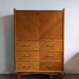 Commode, secrétaire en bois, années 1960