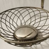 Vintage silver metal fruit basket