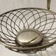 Vintage silver metal fruit basket