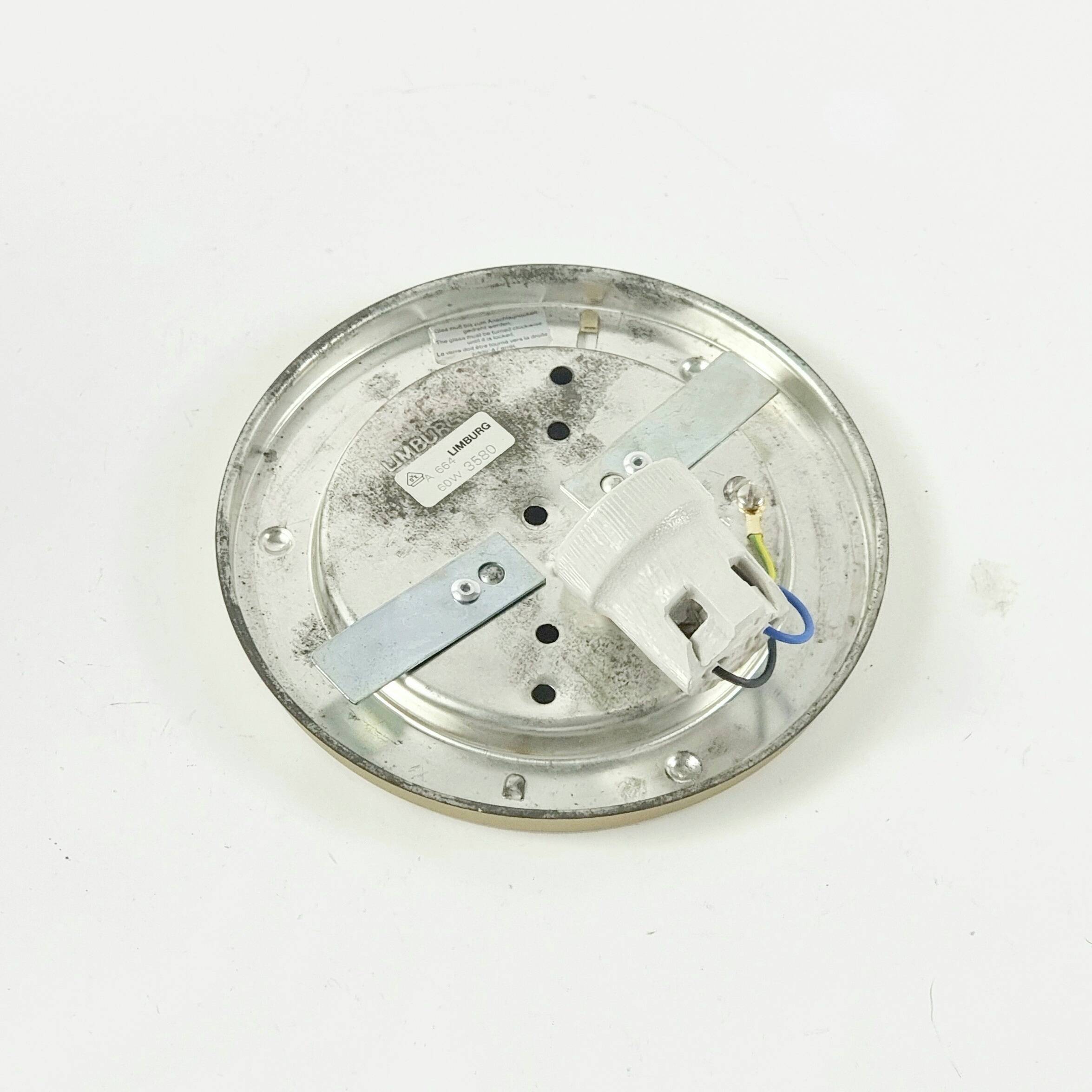 Vintage Geometric Amber Glass Wall Light or Ceiling Light - Limburg, 1960s