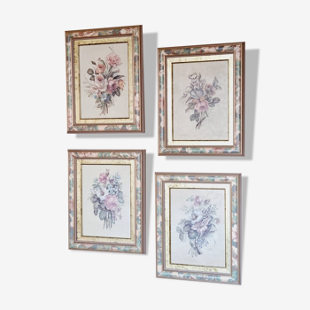 Set of 4 Italian floral frames