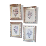 Set of 4 Italian floral frames