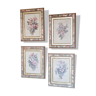 Set of 4 Italian floral frames
