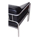 Restored black bauhaus sofa, high-quality leather, chrome-plated steel, 1930s