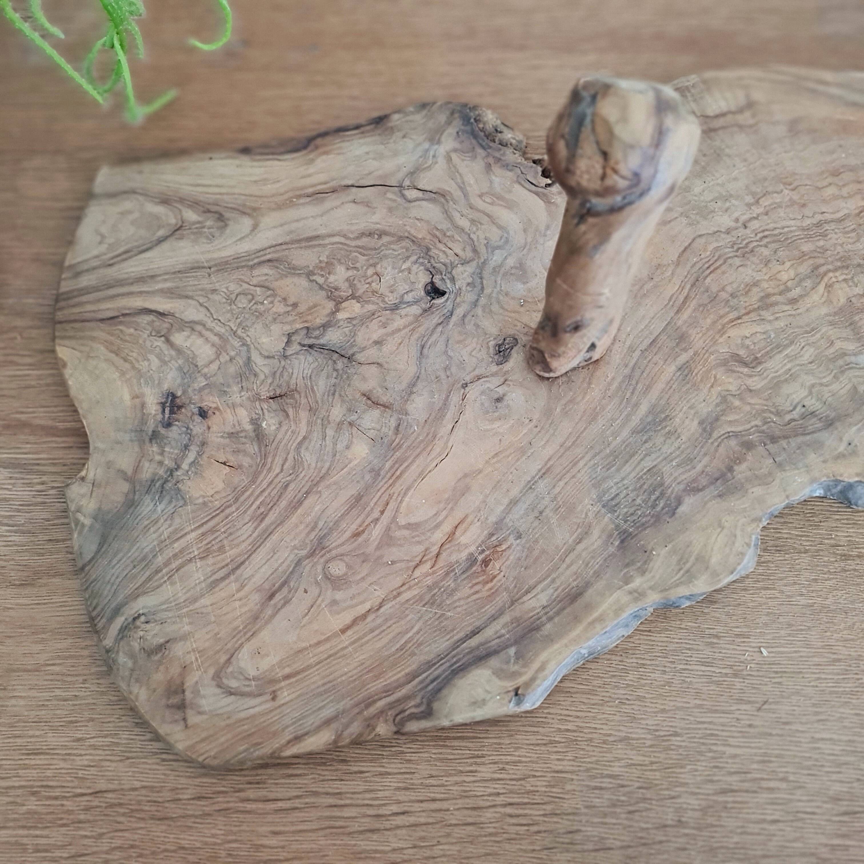 Antique brutalist wooden tray