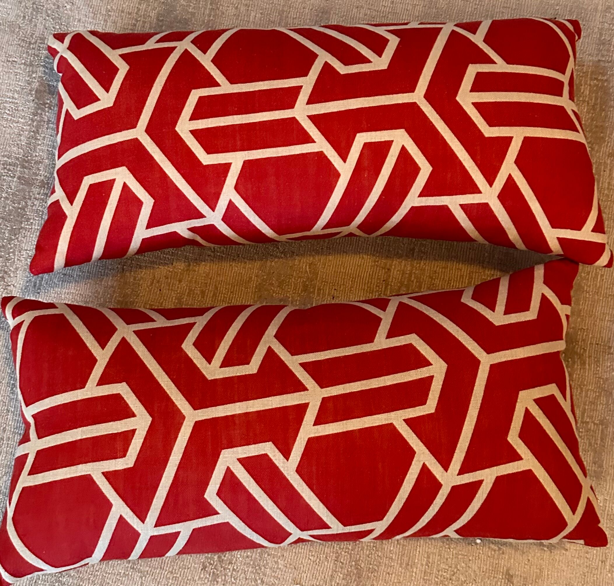Pair of "Red of the Rhine" cushions