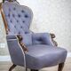 Neo-Rococo Walnut Chair with Violet Fabric, 1860