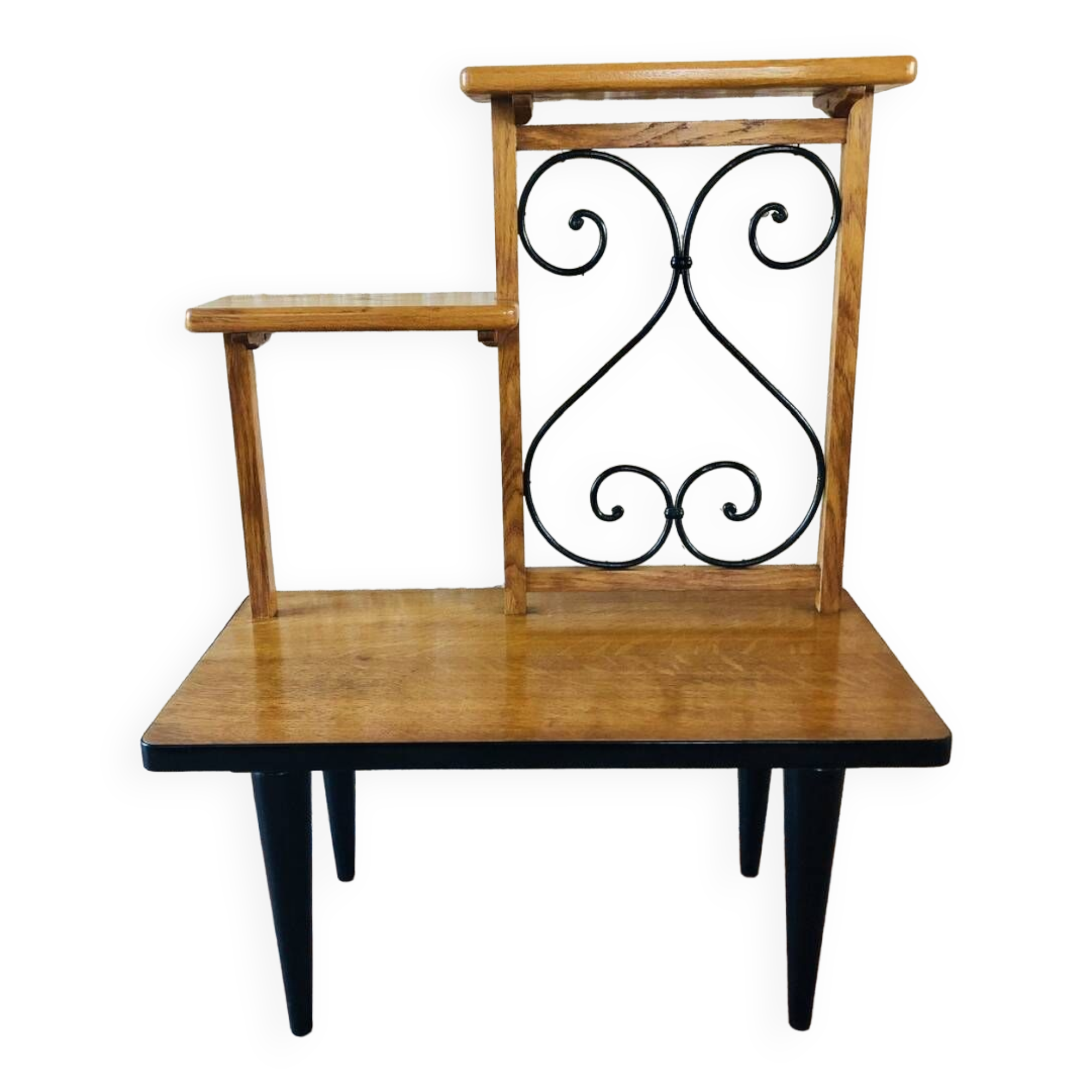 Vintage oak freestanding shelf, Circa 60s