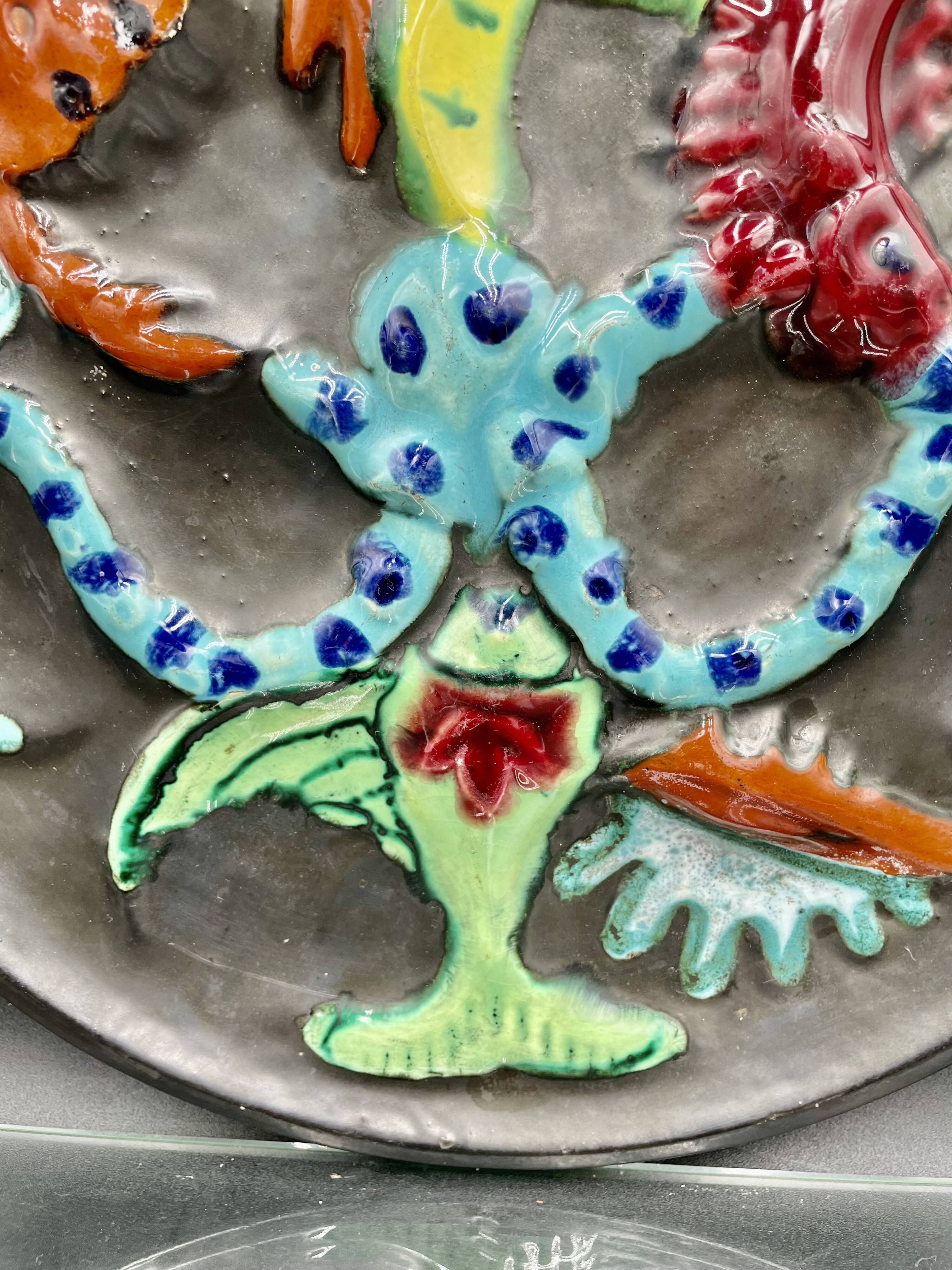 Large oyster or shellfish dish signed cérenne