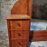 Art Deco mahogany dressing table with bevelled tilting mirror, France, 1920s–1930s.