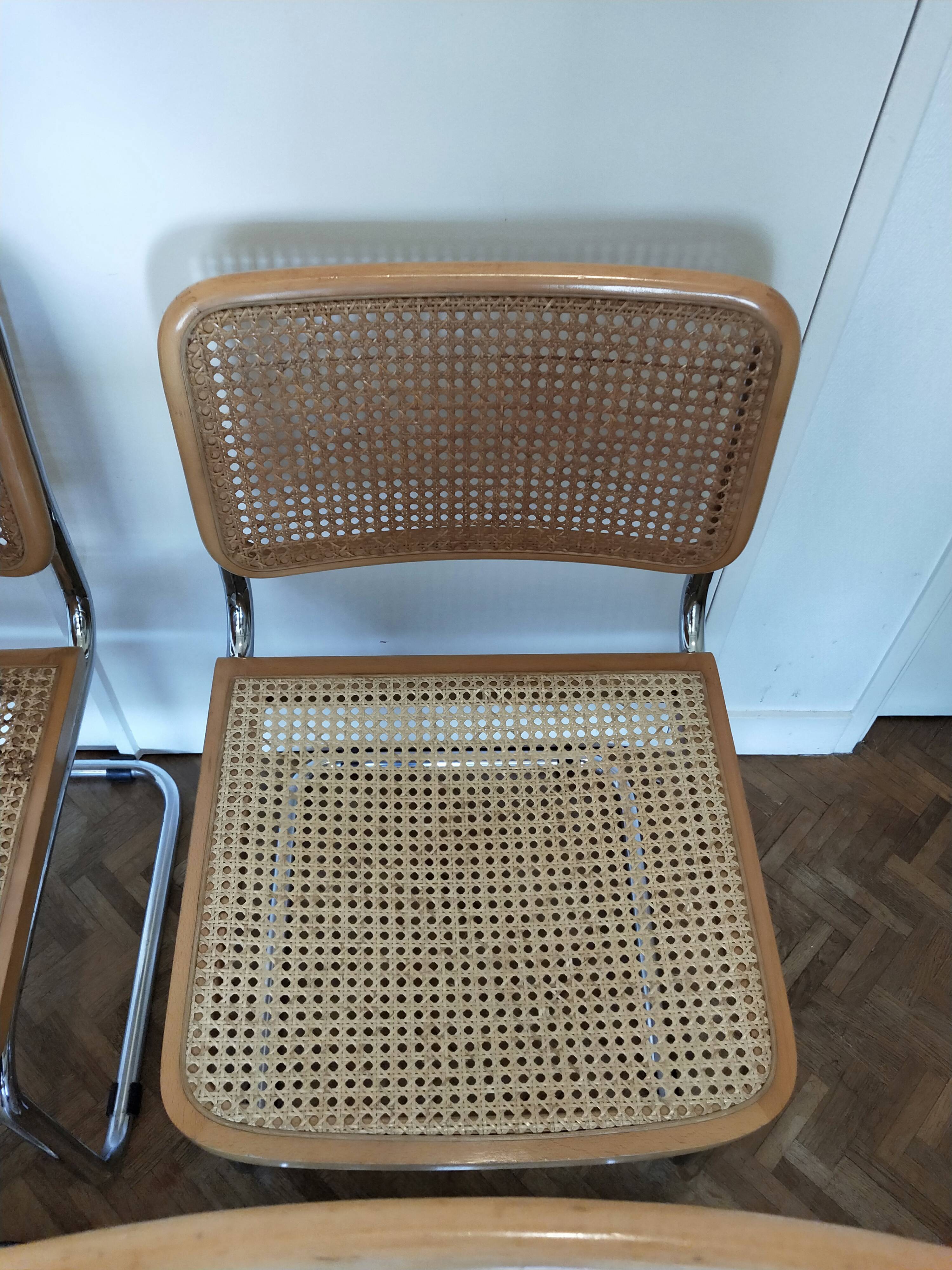 Set of 4 cesca chairs B32 by Marcel Breuer
