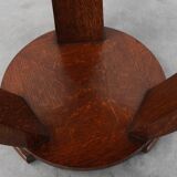 Art Deco side table in wood and chess style veneered top, France ca. 1940