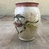 Vase grès Alsace Graessel beige décor ciselé made in France vintage
