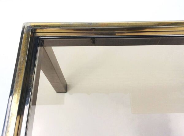 Table basse carrée Flaminia Belgochrom W. Rizzo. Vintage 70s