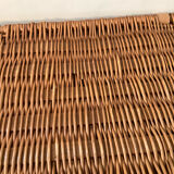 Woven wicker vintage suitcase