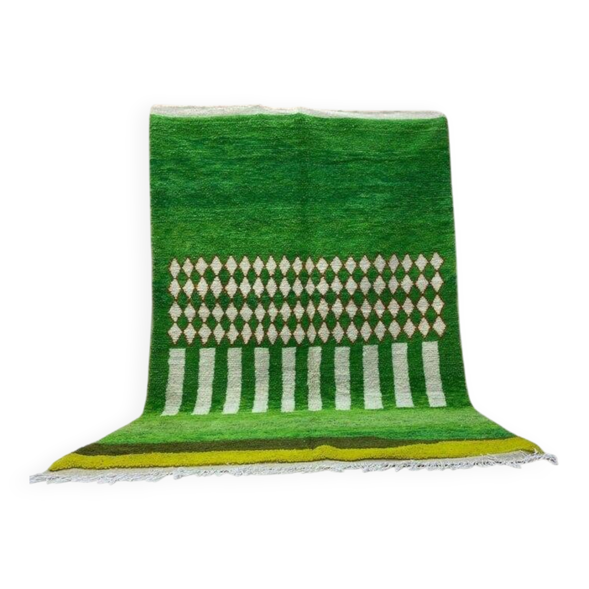 Beni Ourain rug in natural wool, handmade, size 150 x 250 cm.