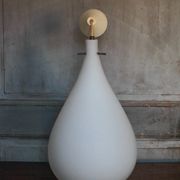 Suspension vintage, suspension goutte d'eau opaline blanche, Lustre opaline