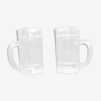 Two bistro beer mugs