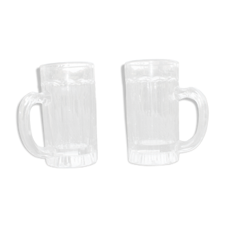 Two bistro beer mugs