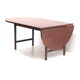 Oval vintage extendable dining table with wood grain