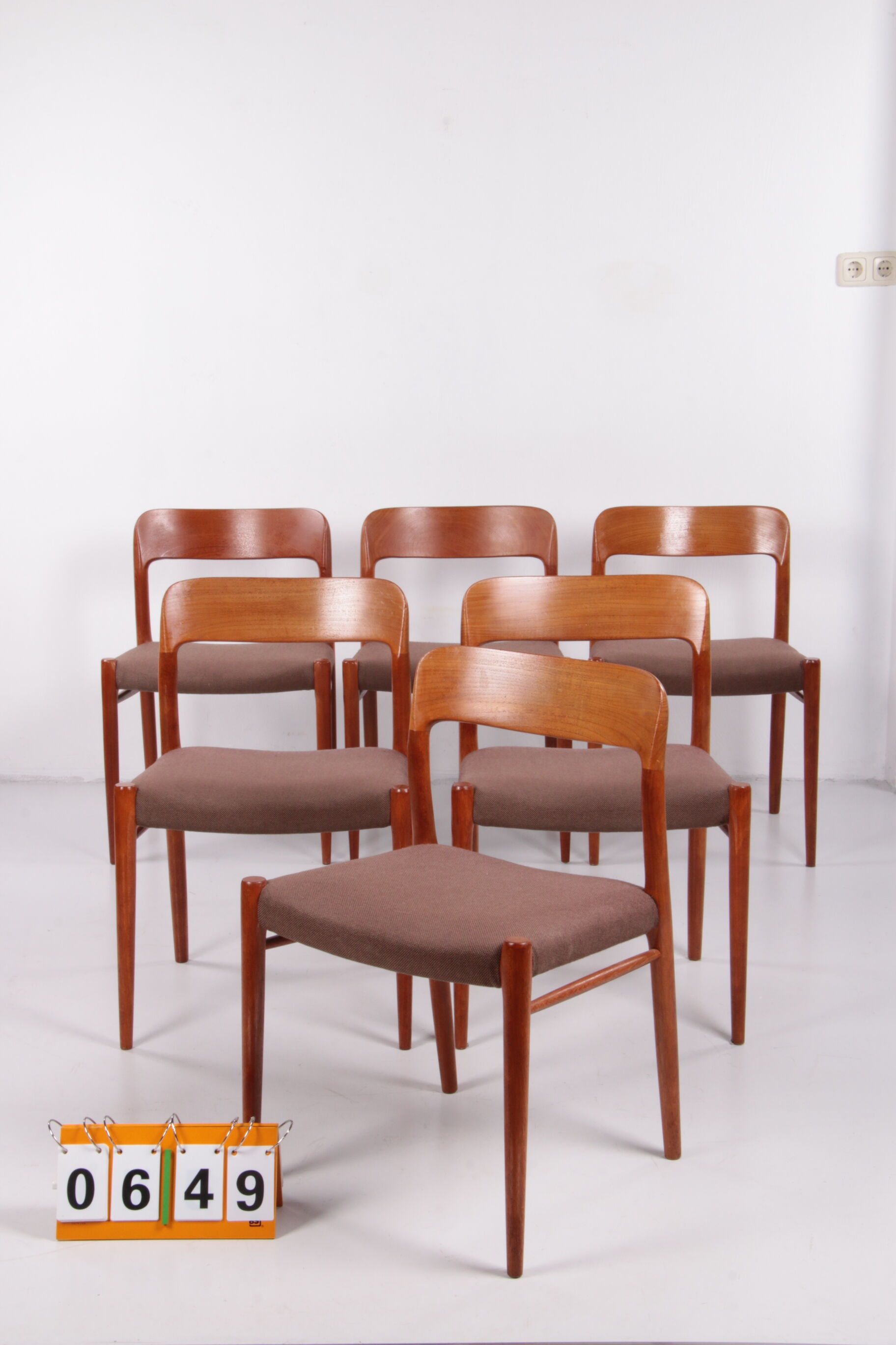 6 chaises de salle à manger Niels Moller modèle 75 Danemark 1960