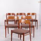 6 chaises de salle à manger Niels Moller modèle 75 Danemark 1960
