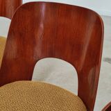 Set of 4 TON 515 / 2 chairs by Oswald Haerdtl (Thonet) wood and mustard fabric