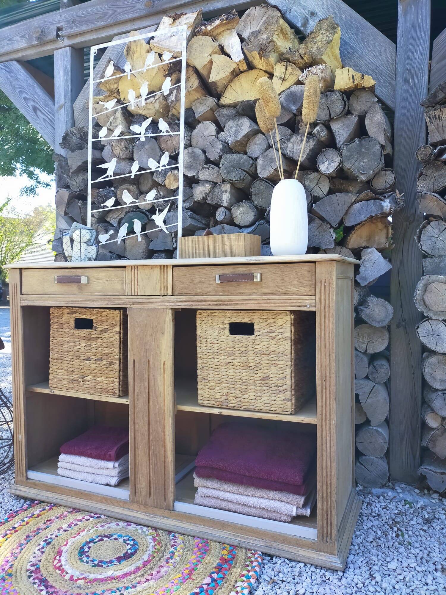Solid wood storage furniture