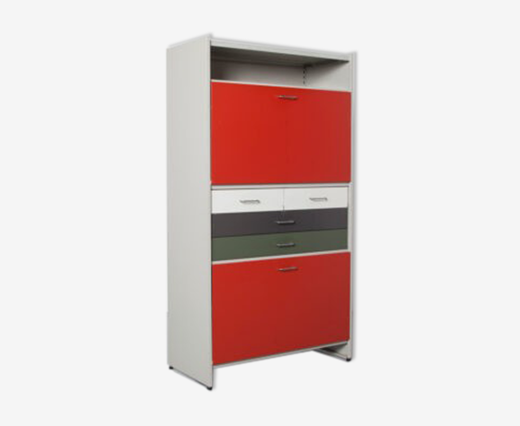 Bureau rouge avec lampe intégrée Gispen Wall Unit 5600