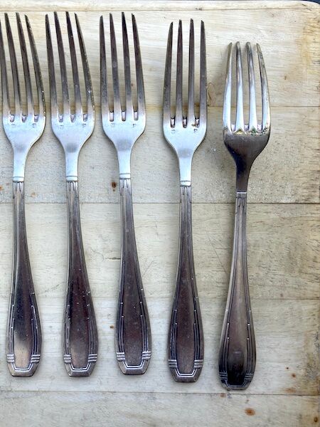 11 silver metal forks