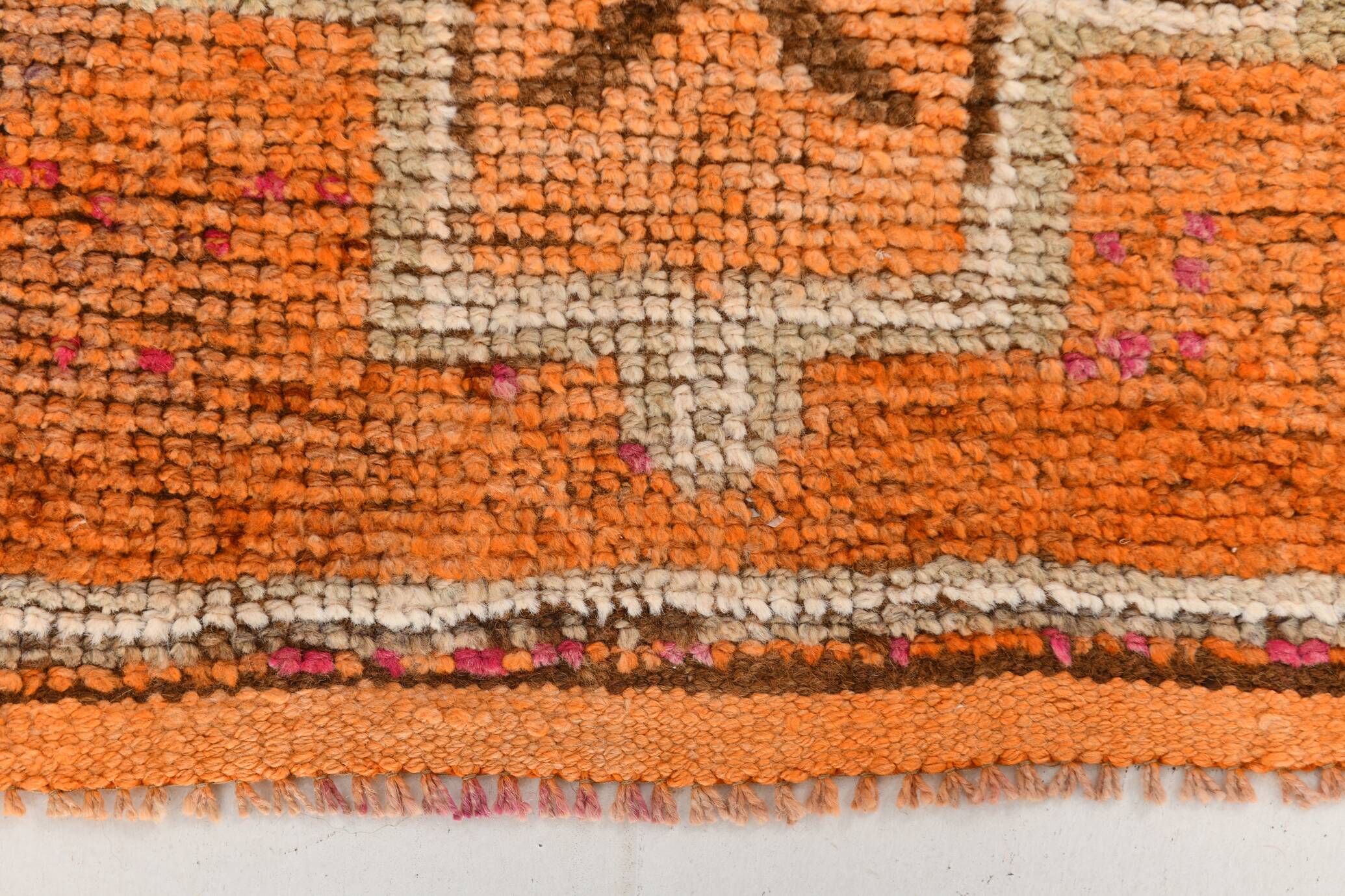3x9 Vintage Brown & Orange Runner Rug, 84x285Cm