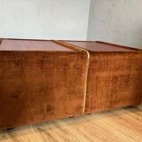 Ruf International Nightstands – Pair Mirrored Bedside Tables 1970s