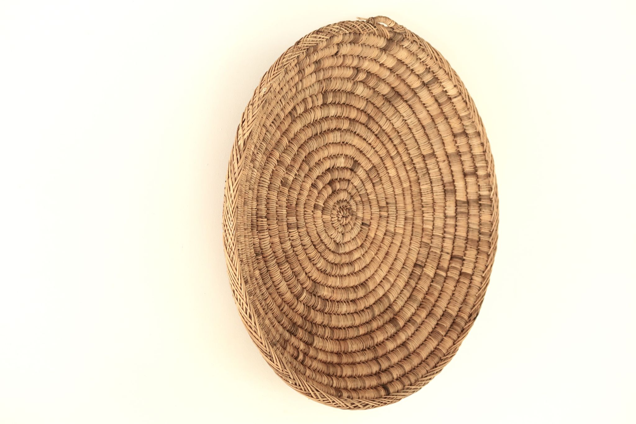 Braided round basket or wall decoration, 70s