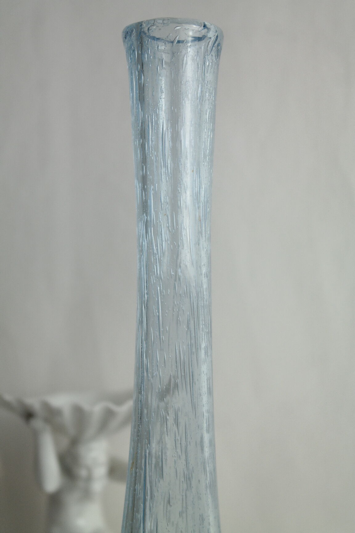 Pair of vintage biot bubbled blown glass soliflores